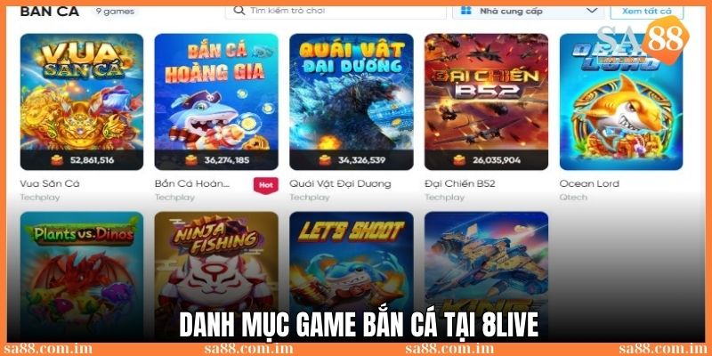 Danh mục bắn cá đầy hấp dẫn và tỷ lệ thưởng cao